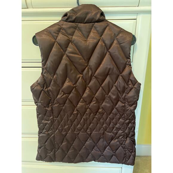 Lands End Women's Goose Down Chocolate Brown Quilted Puffer Vest Size Medium - Picture 2 of 6
